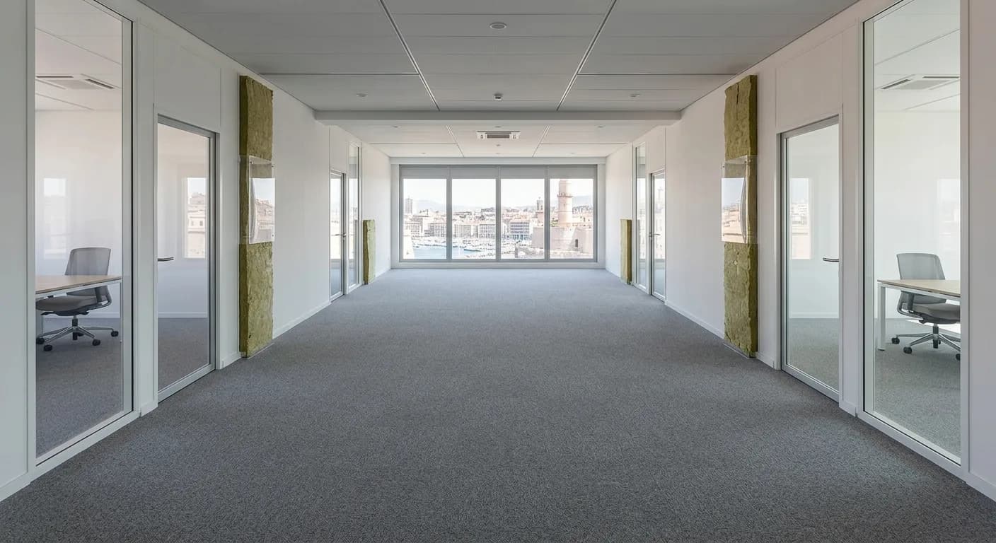 Aménagement de bureaux en cloisons placo — après travaux