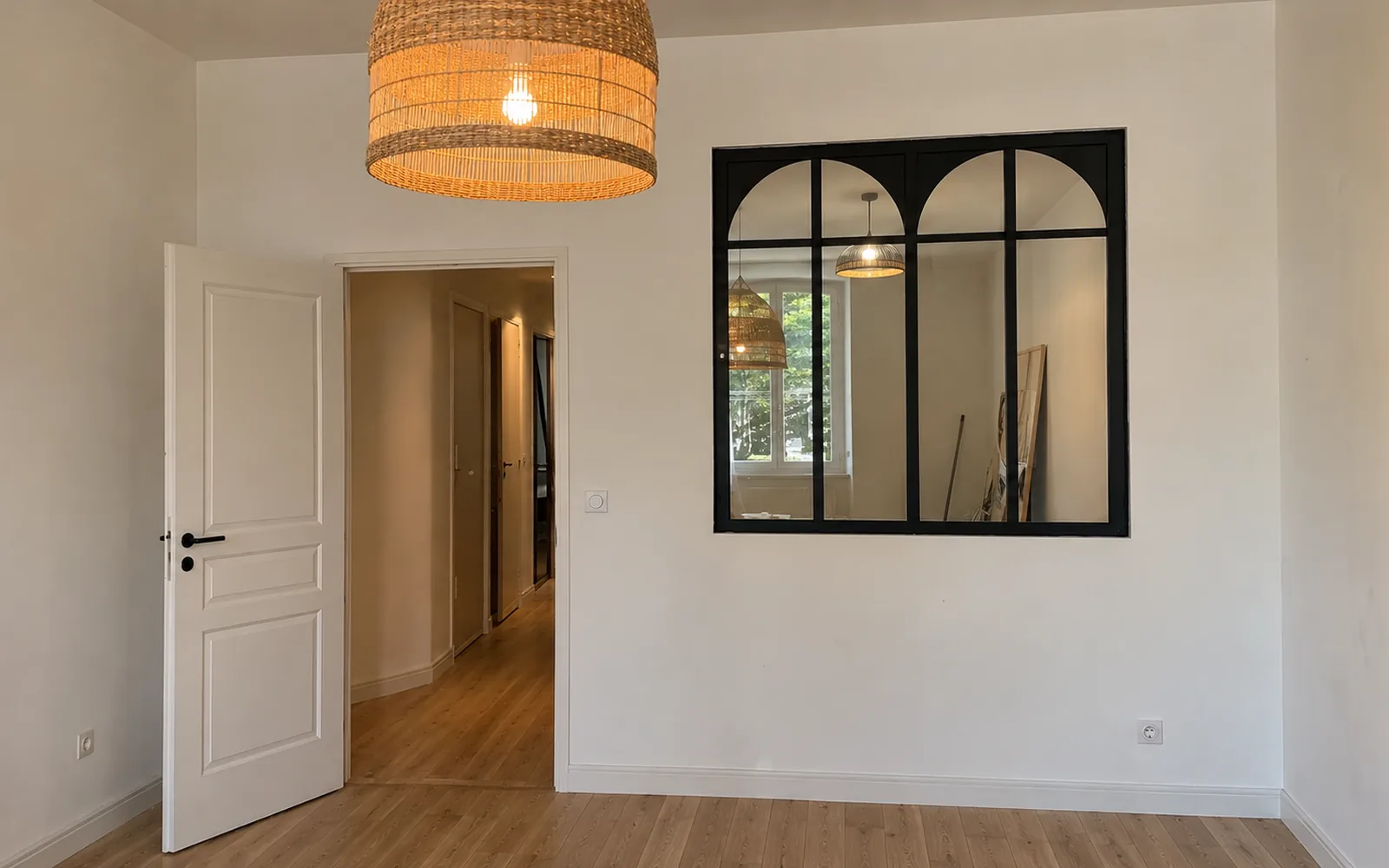 Cloison placo avec verrière d'intérieur — après travaux