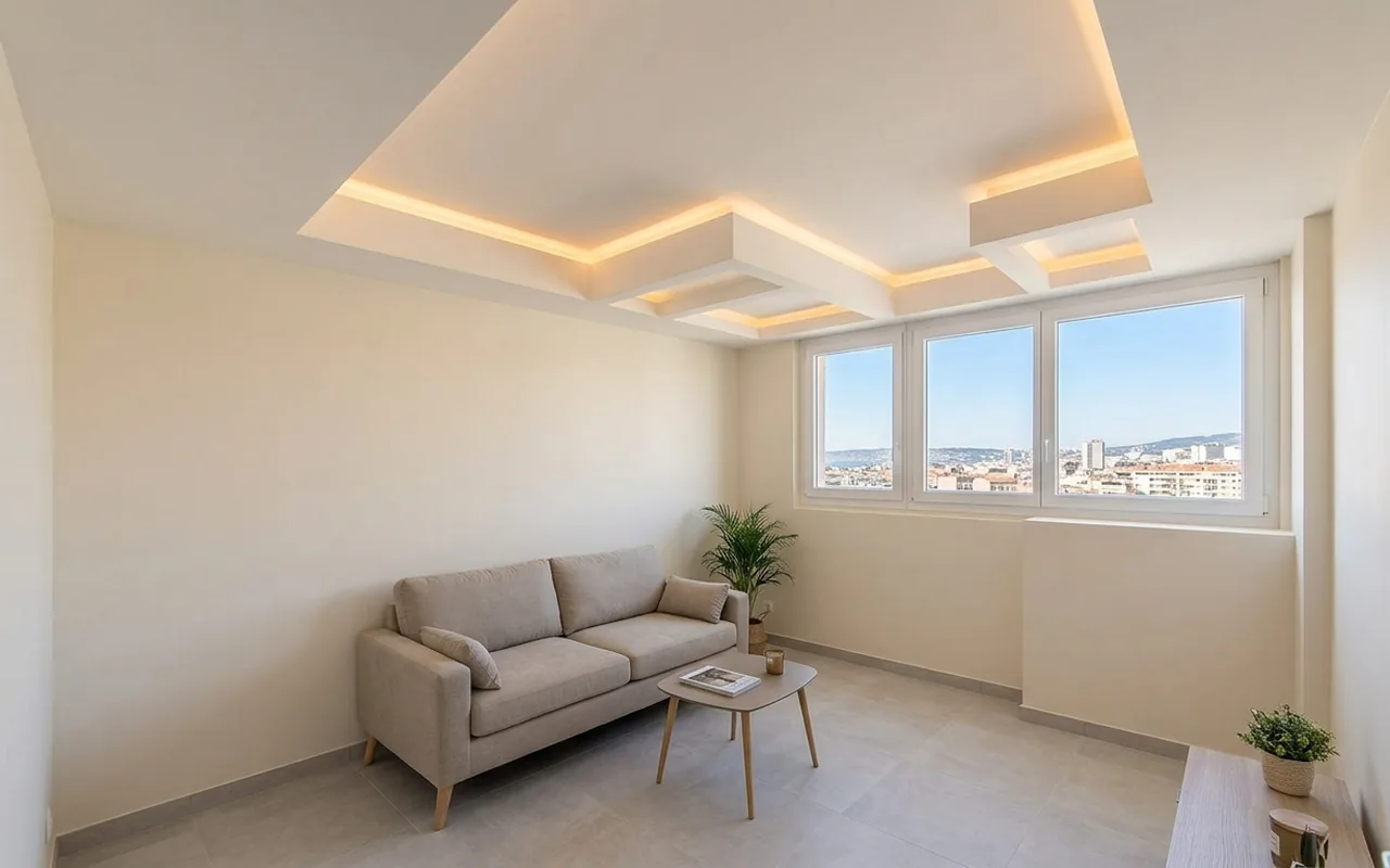 Faux plafond décoratif — chantier réalisé par RAISBAT