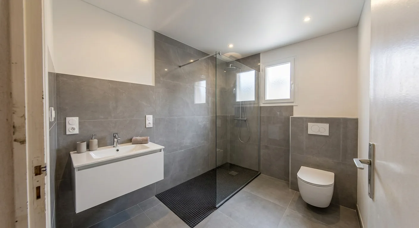 Salle de bain entièrement repensée — après travaux